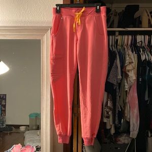 Bright pink figs joggers
